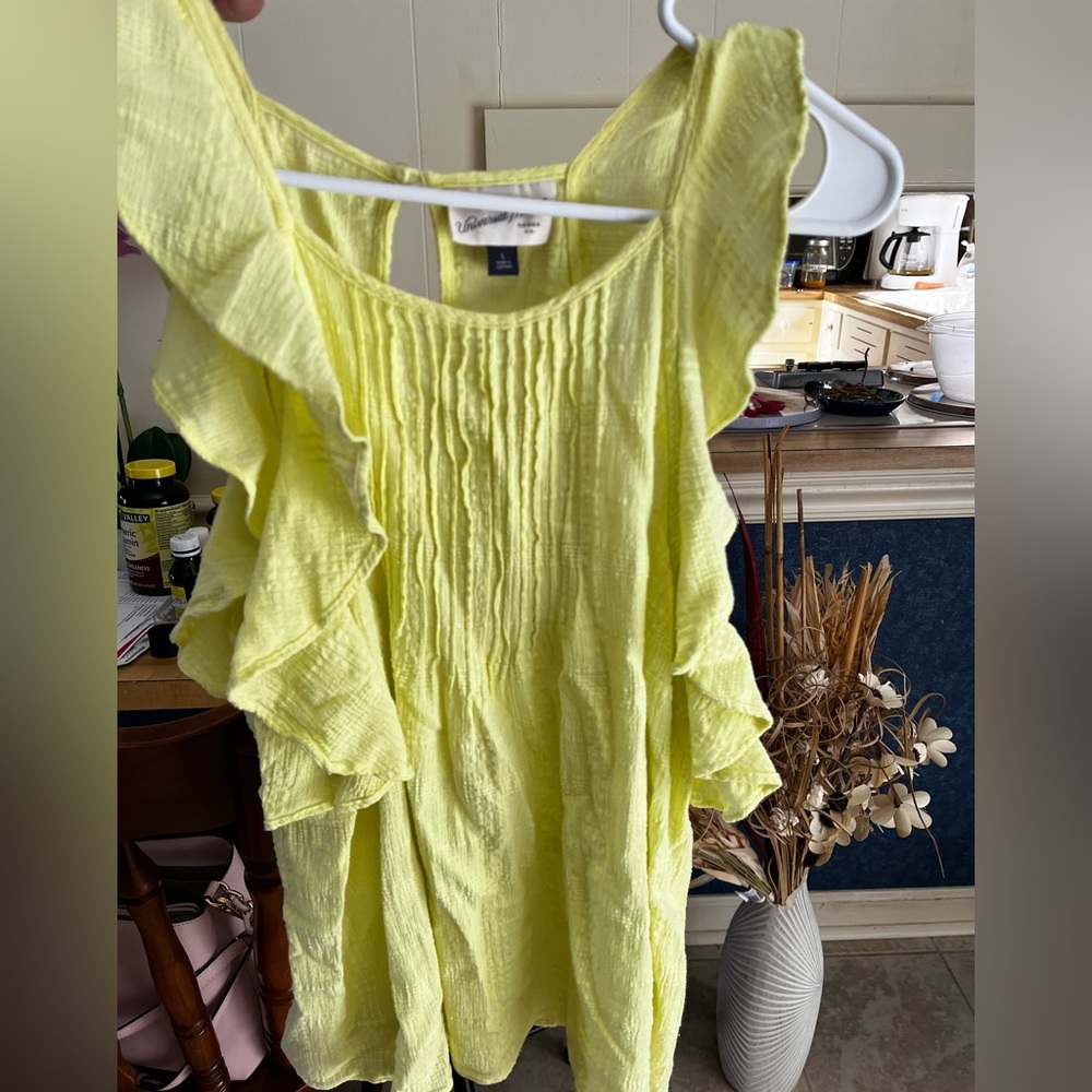 Universal Thread Yellow Ruffled Shirt - Picture 4 of 7